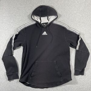 Adidas Center Logo Mens Activewear Long Sleeve Black‎ Hoodie Sweater Size L